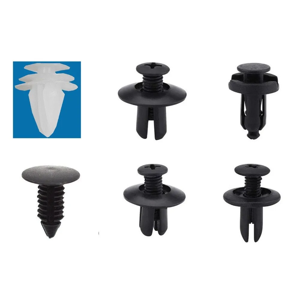 100pcs Mixed Auto Fastener Clip Car Body Push Retainer Pin Rivet Bumper Door Trim Panel Retainer Fastener Kit  Car Accessories