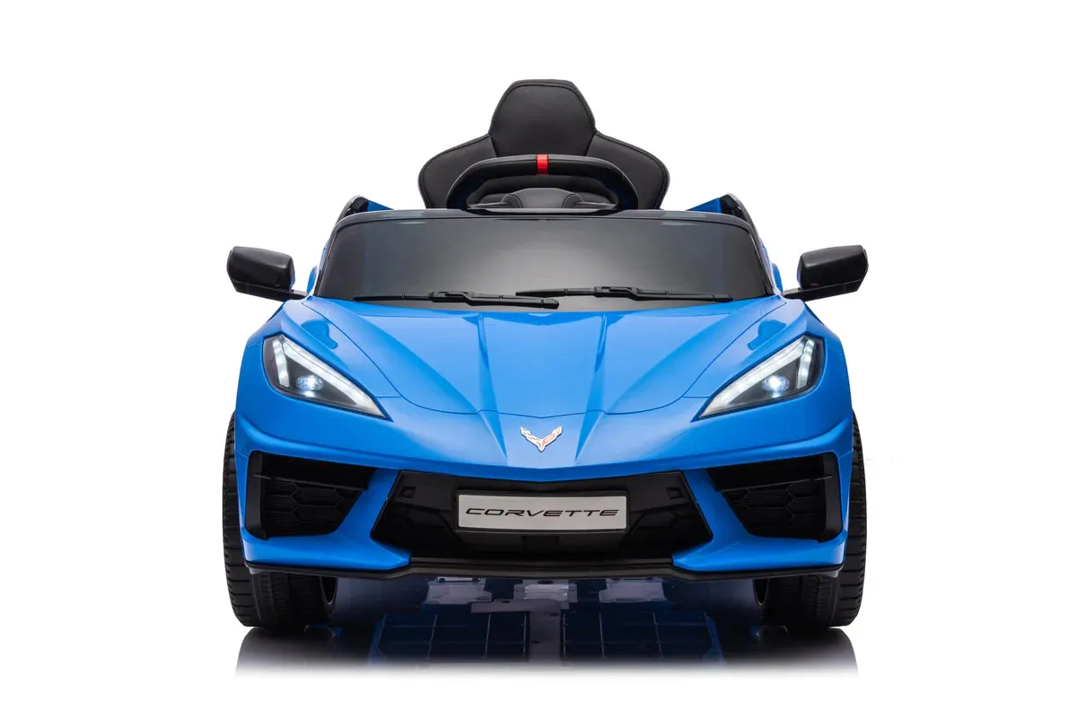 2025 Licensed 12V Chevrolet Corvette C8, 1 Seater Kids Ride On Car Upgraded | Leather Seat | Rubber Tires | LED Lights | Remote