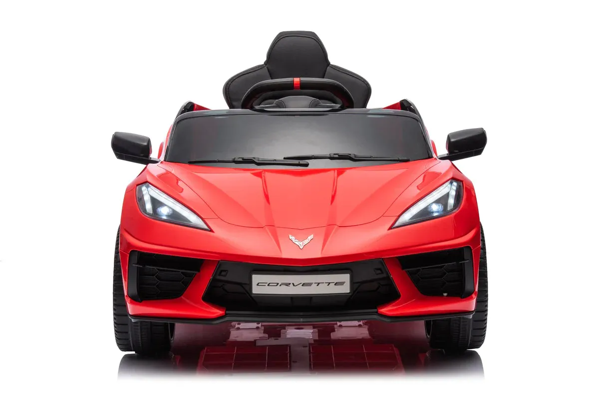 2025 Licensed 12V Chevrolet Corvette C8, 1 Seater Kids Ride On Car Upgraded | Leather Seat | Rubber Tires | LED Lights | Remote