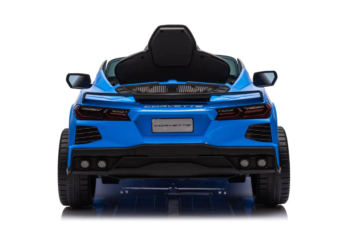 2025 Licensed 12V Chevrolet Corvette C8, 1 Seater Kids Ride On Car Upgraded | Leather Seat | Rubber Tires | LED Lights | Remote