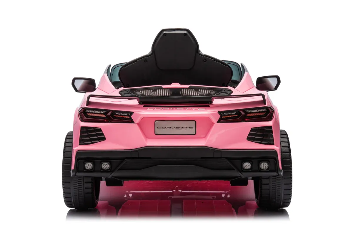 2025 Licensed 12V Chevrolet Corvette C8, 1 Seater Kids Ride On Car Upgraded | Leather Seat | Rubber Tires | LED Lights | Remote