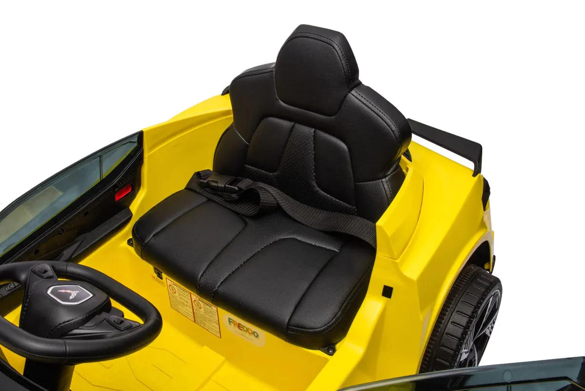 2025 Licensed 12V Chevrolet Corvette C8, 1 Seater Kids Ride On Car Upgraded | Leather Seat | Rubber Tires | LED Lights | Remote