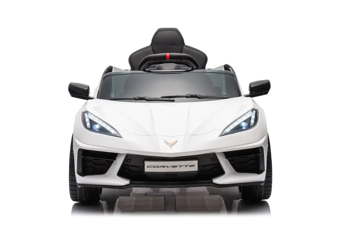 2025 Licensed 12V Chevrolet Corvette C8, 1 Seater Kids Ride On Car Upgraded | Leather Seat | Rubber Tires | LED Lights | Remote