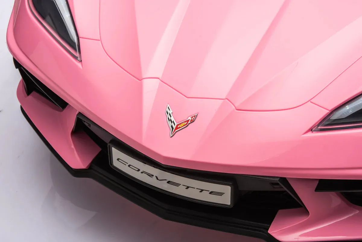 2025 Licensed 12V Chevrolet Corvette C8, 1 Seater Kids Ride On Car Upgraded | Leather Seat | Rubber Tires | LED Lights | Remote