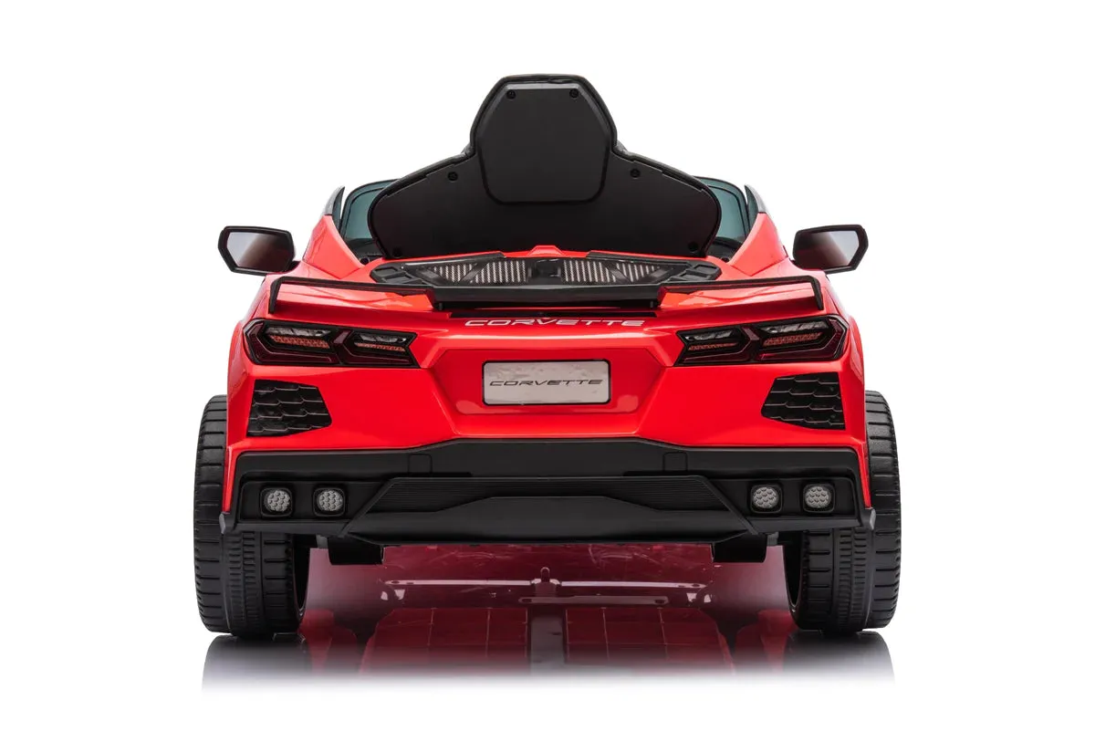 2025 Licensed 12V Chevrolet Corvette C8, 1 Seater Kids Ride On Car Upgraded | Leather Seat | Rubber Tires | LED Lights | Remote