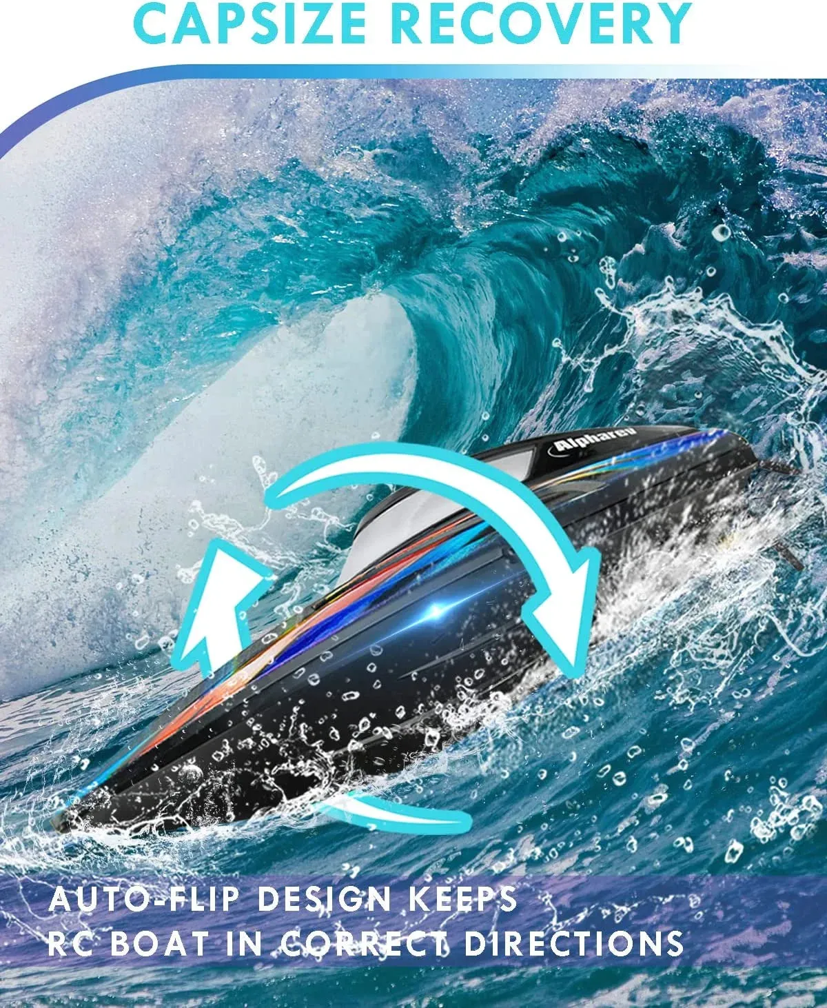 ALPHAREV RC Boat with Case R308MINI 2 Packs 20  MPH Remote Control Boat for Pools and Lakes, 2.4 GHZ RC Boats for Adults and Kids
