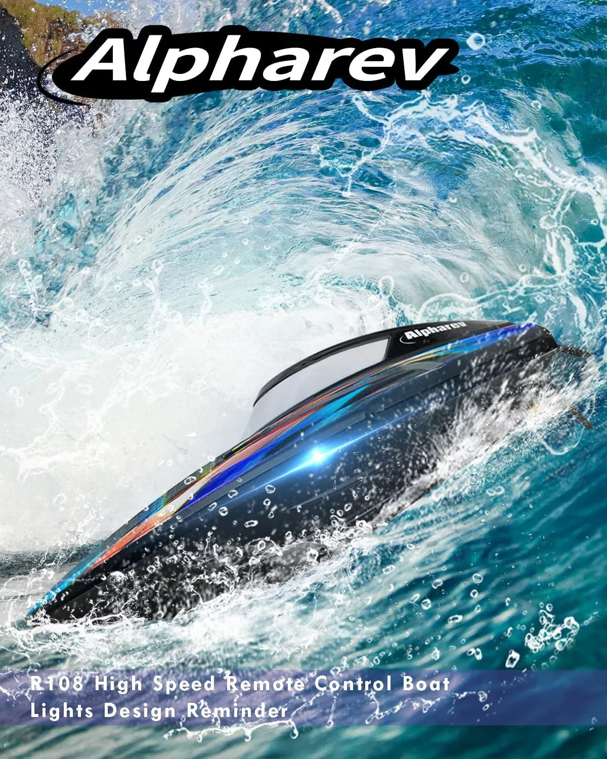 ALPHAREV RC Boat with Case R308MINI 2 Packs 20  MPH Remote Control Boat for Pools and Lakes, 2.4 GHZ RC Boats for Adults and Kids