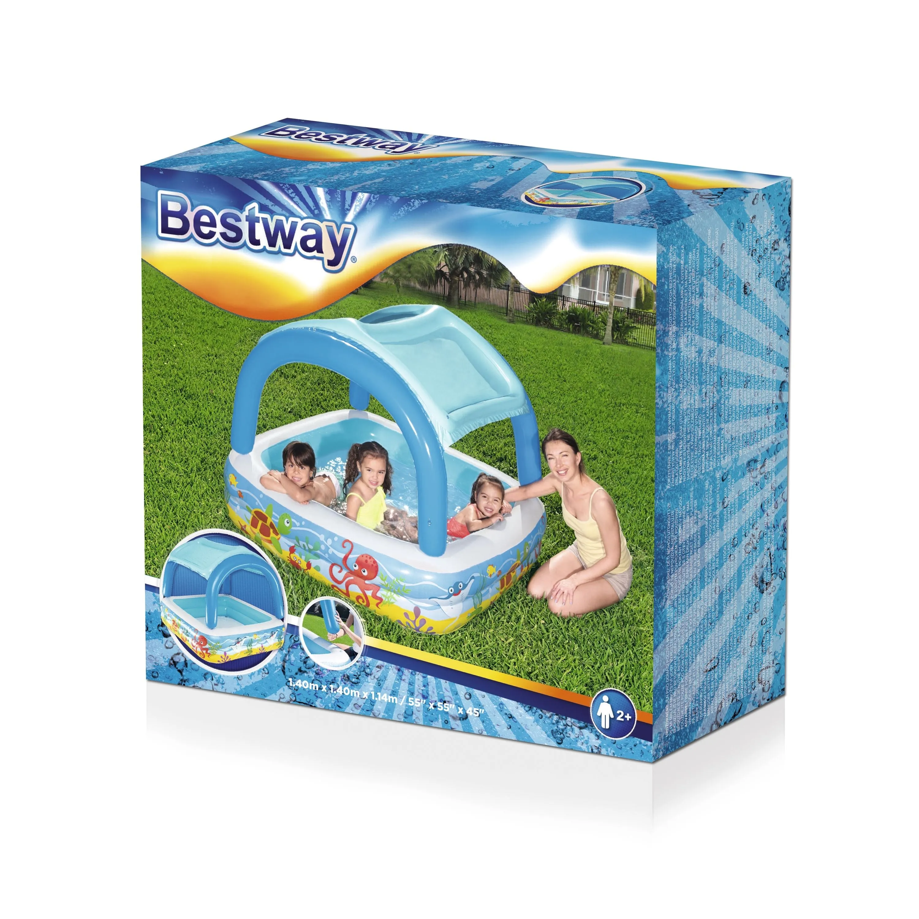 Bestway Play Pool With Canopy 140X140X114