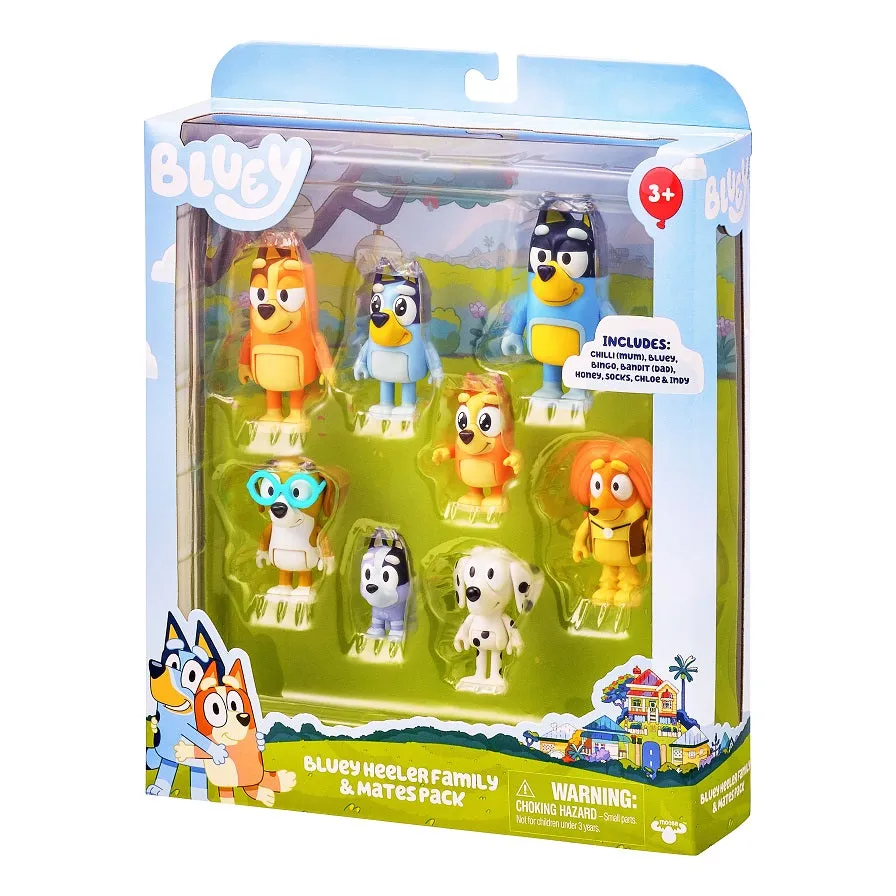 Bluey Heeler Family And Mates 8-Pack Bluey
