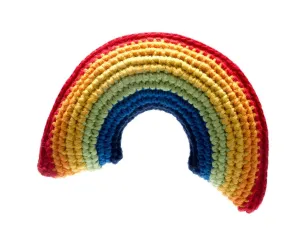 Brightly Coloured Crochet Rainbow Soft Toy