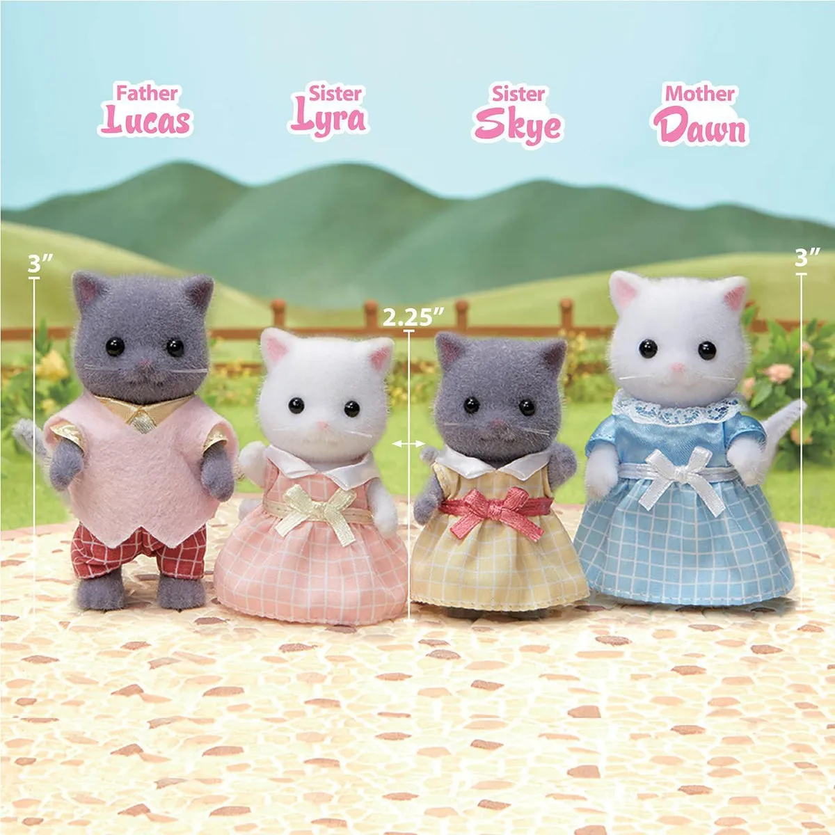 Calico Critters persian cat family