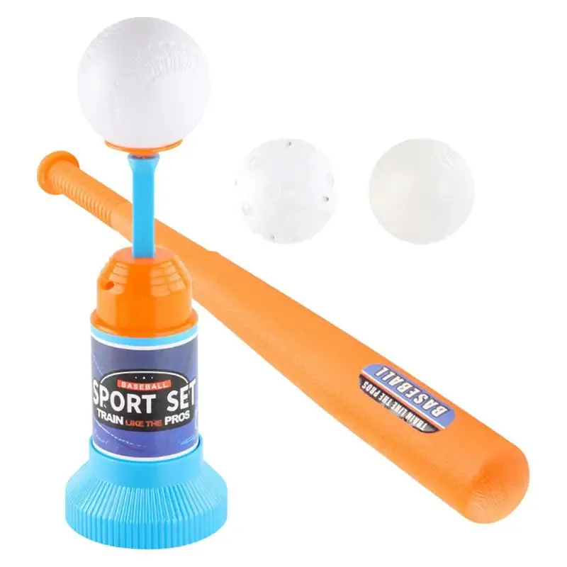 Children Baseball Launcher Toy Set Baseball Tees Include 3 Balls Launcher Outdoor Sports Automatic Ball Toys Gifts for Toddler