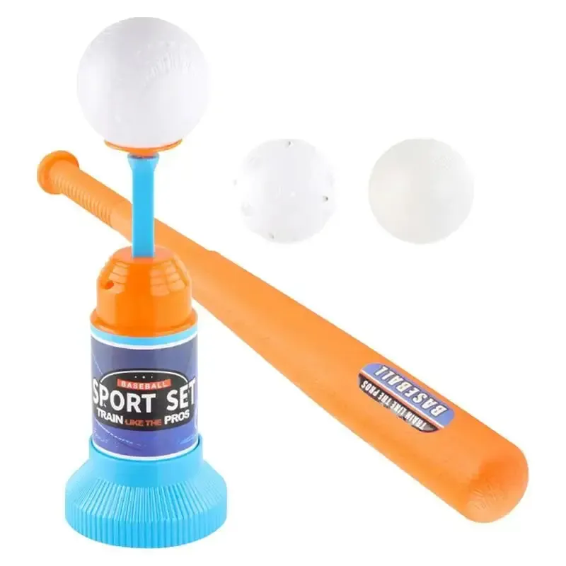 Children Baseball Launcher Toy Set Baseball Tees Include 3 Balls Launcher Outdoor Sports Automatic Ball Toys Gifts for Toddler