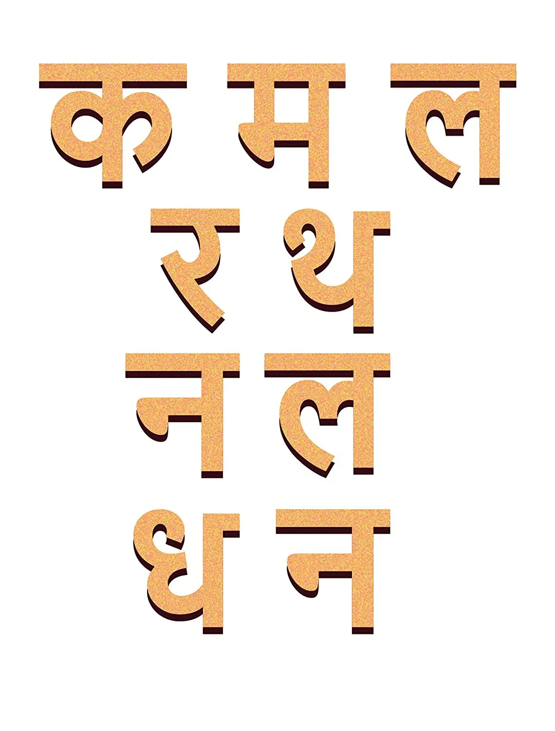 Cliths Wooden Hindi Consonant & 0-9 Numbers - Set of 2 (104 Pcs) Hindi Alphabets & Number Cutouts.
