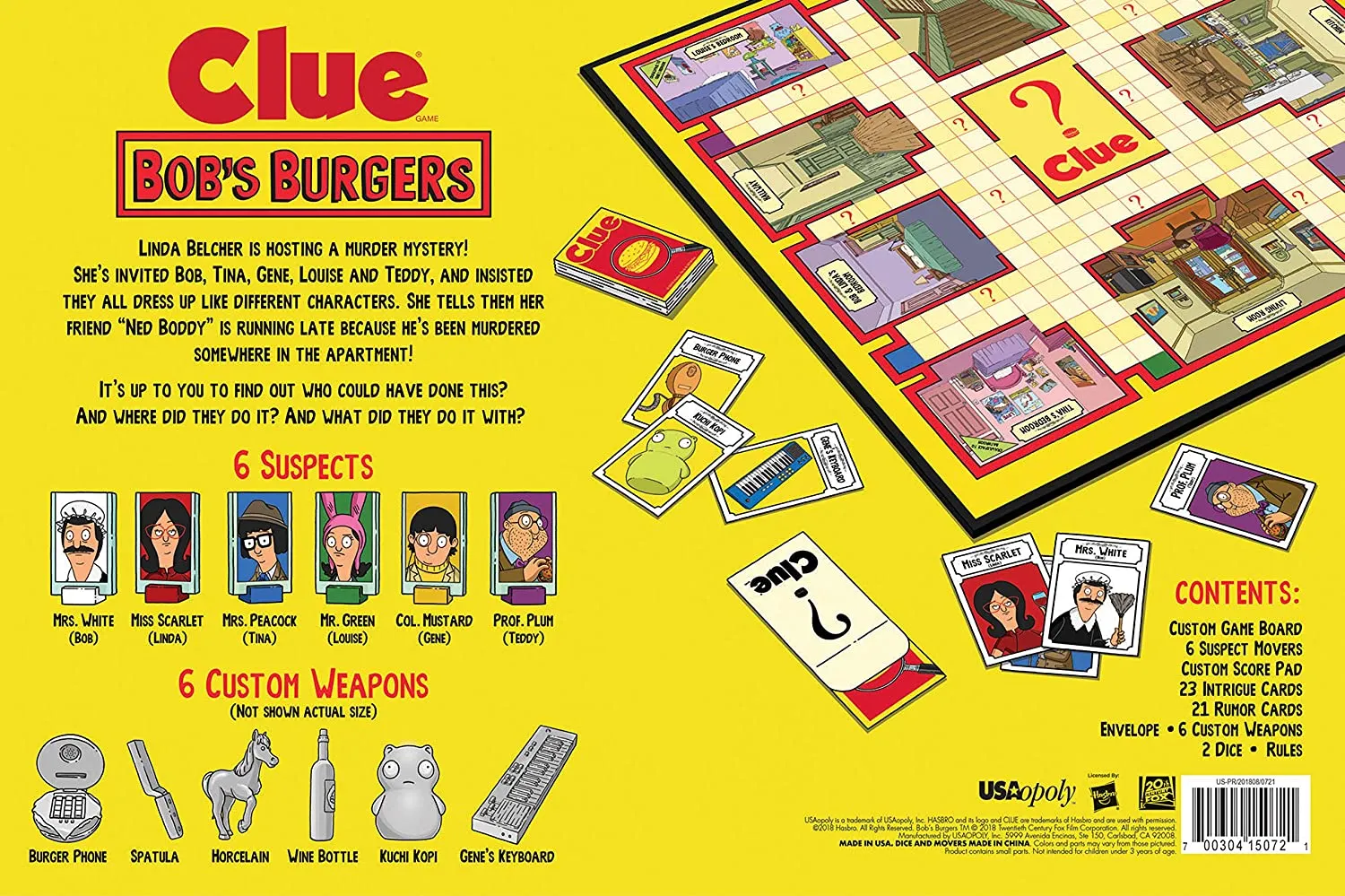 Clue Bobs Burgers Board Game TV Show Clue Game