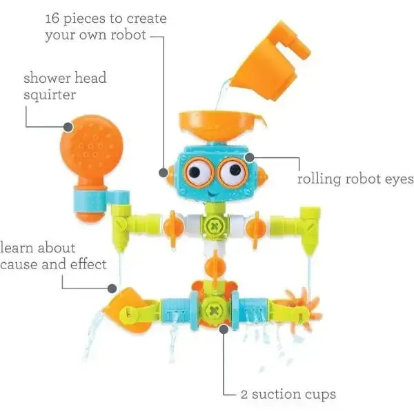 Infantino 217025 Sensory Plug & Play Plumber 16 Piece Bath Toy