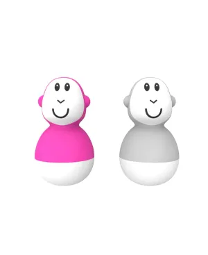 Matchstick Monkey Bathtime Wobblers - Pink & Cool Grey