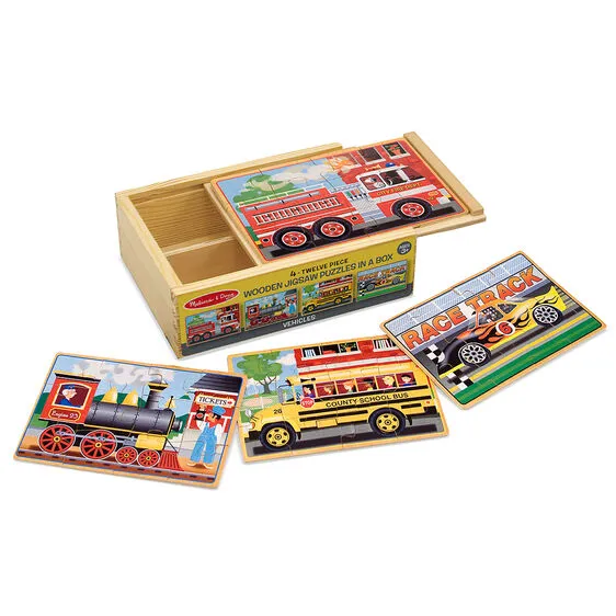 Melissa & Doug Wooden Jigsaw Puzzles In A Box