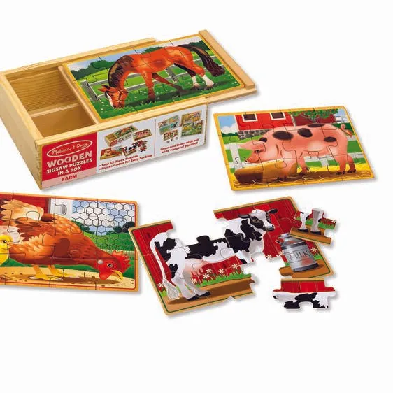 Melissa & Doug Wooden Jigsaw Puzzles In A Box