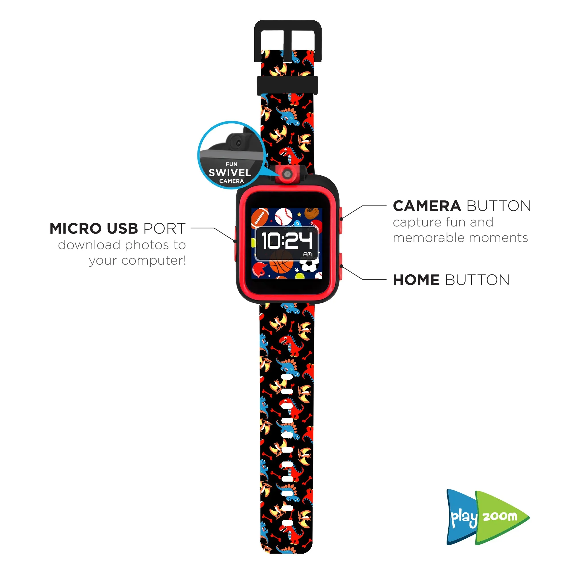 PlayZoom Smartwatch for Kids: Dinosaur Print