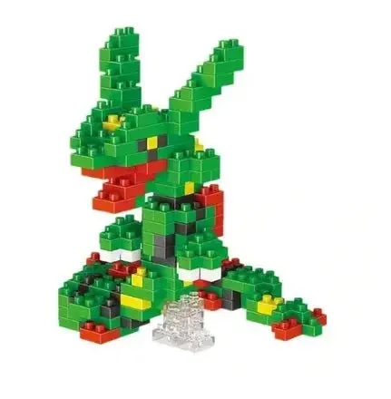 Pokemon Small Blocks Nanoblocks, featuring models of Charizard, Kyogre, Groudon, and Rayquaza, are educational and visually engaging toys, ideal for children's birthday presents.