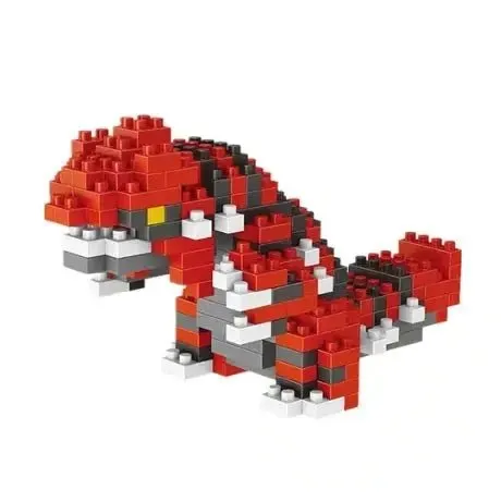 Pokemon Small Blocks Nanoblocks, featuring models of Charizard, Kyogre, Groudon, and Rayquaza, are educational and visually engaging toys, ideal for children's birthday presents.