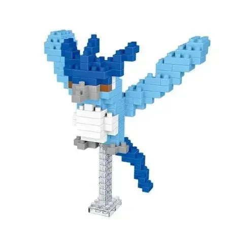 Pokemon Small Blocks Nanoblocks, featuring models of Charizard, Kyogre, Groudon, and Rayquaza, are educational and visually engaging toys, ideal for children's birthday presents.