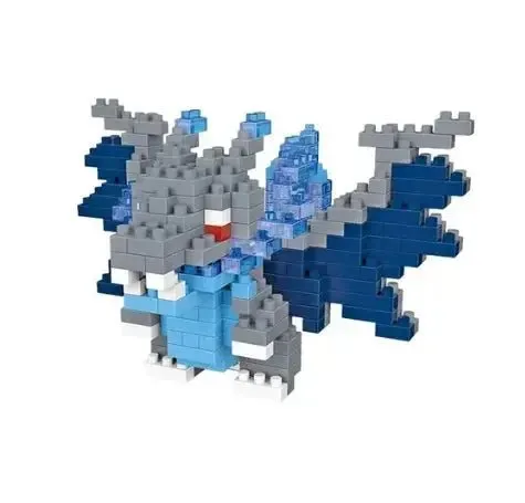 Pokemon Small Blocks Nanoblocks, featuring models of Charizard, Kyogre, Groudon, and Rayquaza, are educational and visually engaging toys, ideal for children's birthday presents.